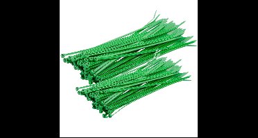 Setje van 100x stuks Kabelbinders/tie-wraps groen 20-25 cm 3.6 mm breed