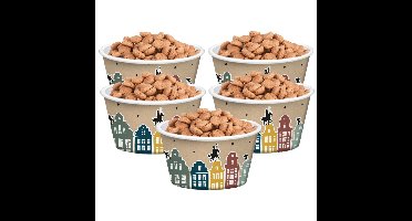 Sinterklaas pepernoot/snoep bakjes - 20x stuks - 250 ml - Met Welkom Sint en Piet print - Karton