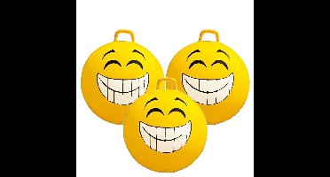 Skippybal Smile Emoticon - 3x stuks - D65 cm - voor kinderen - buiten speelgoed