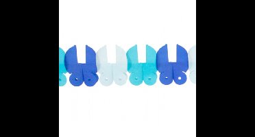 Slinger - papier - 6 meter - blauw - baby geboorte jongen - wiegjes - feestversiering