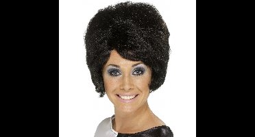 Smiffys Verkleed pruik - Jaren 60 - zwart - dames - 60s - damespruik