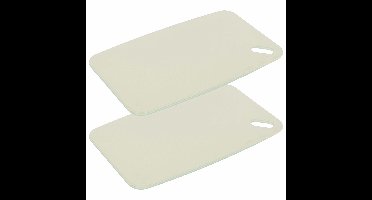Snijplank voor keuken/voedsel - 2x - creme wit - Kunststof - 35 x 24 cm