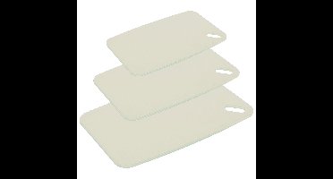 Snijplanken - set van 3 - kunststof - creme wit - 24/30/35 cm