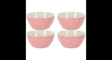 Soepkommen/serveer schaaltjes - 4x - Acapulco- porselein - D14 x H6.5 cm - lichtroze - Stapelbaar