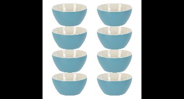 Soepkommen/serveer schaaltjes - 8x - Acapulco- porselein - D14 x H6.5 cm - blauw - Stapelbaar