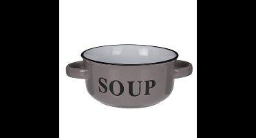 Soepkommen/serveer schaaltjes - porselein - D13 x H7 cm - antraciet