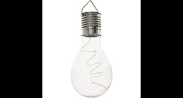 Solar hanglamp bol/peertje - transparant - kunststof - 14 cm