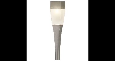 Solar tuinlamp/prikspot zilver op zonne-energie 26 cm
