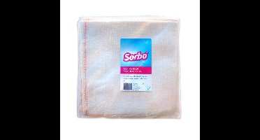 Sorbo katoenen vloer dweilen - wit - 5x stuks - schoonmaakdoeken - 60 x 60 cm