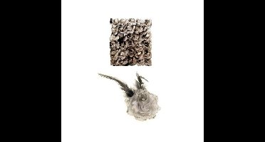 Spaanse of Hawaii thema haarbloem - zilver - met speld/elastiek - verkleden - kunststof