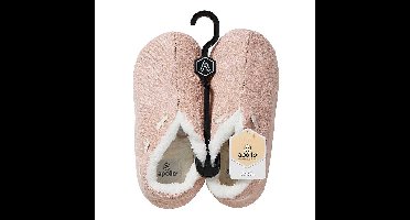 Spaanse sloffen/pantoffels - dames - oudroze - polyester - zachte voering