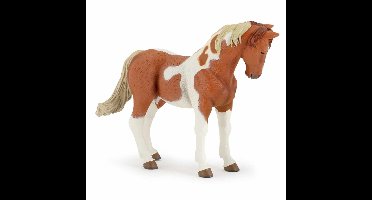 Speelgoed bruin/witte paard dieren 10 cm