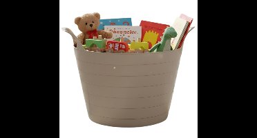 Speelgoedmand - beige - 30 liter - kunststof - 54 x 37 cm - met handvatten