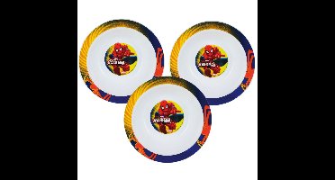Spiderman servies bord - 3x - diep bord - kinder/peuter ontbijt bordje - 16 cm