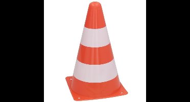 Sport/veiligheids pionnen - 1x stuks - oranje/wit - kunststof - 13 x 23 cm - spelen/training/afzette