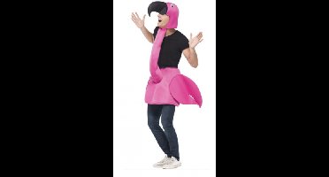 Step-in flamingo kostuum - roze - volwassenen - instapkostuum - flamingopak - Carnavalskleding