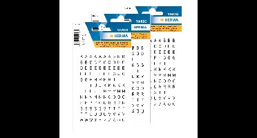 Stickers alfabet plak letters - 720x stuks - zwart/transparant - 5 mm - stickervel