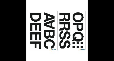 Stickervelletjes met 39x stuks plak letters A t/m Z zwart 33 mm