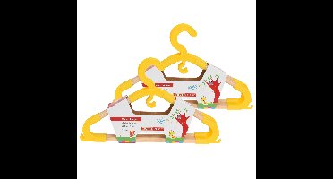 Storage Solutions kledinghangers voor kinderen - set van 24x - kunststof/hout - geel