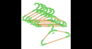 Storage Solutions kledinghangers voor kinderen - set van 24x - kunststof/hout - groen