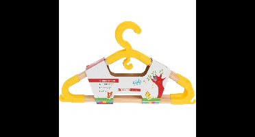Storage Solutions kledinghangers voor kinderen - set van 3x - kunststof/hout - geel