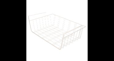 Storage Solutions Opberg/opruim hangmandje - kastmandje - 40 x 27 x 14 cm - metaal - wit