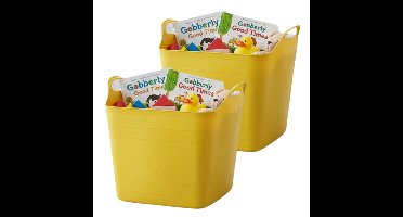 Storage solutions speelgoedmand - 2x - geel - 25 l - kunststof - 40 x 35 cm - opbergmand