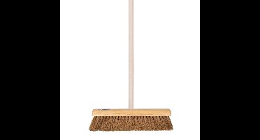 Straatbezem Kokosvezels - hout - 50 cm - buitenbezem - Luxe kwaliteit - Steel 140 cm