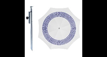 Strand / tuin / camping parasol Athene - met metalen grondharing - D180 cm - verstelbaar