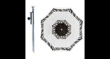 Strand / tuin / camping parasol Kenia - met metalen grondharing - D180 cm - verstelbaar