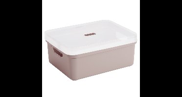Sunware opbergbox - 24 liter - roze - kunststof - transparante deksel - 45 x 35 x 18 cm