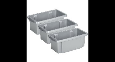 Sunware Opslagbox Nesta - 6x - kunststof - 7L - grijs - 38 x 21 x 14 cm