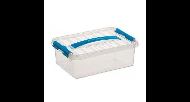 Sunware Q-Line opberg box/opbergdoos - 4 liter - 30 x 20 x 10 cm - kunststof - transparant
