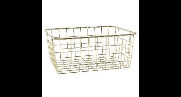 Svenska Living Draadmand - goudkleurig - 28 x 22 x 13 cm - opbergmand