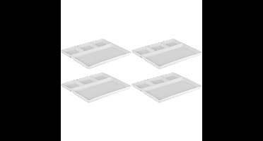 Svenska Living Fonduebord/gourmetbord - 12x - porselein - wit - 23 x 18 cm - 4 vakken