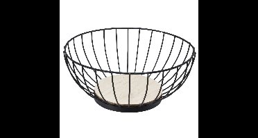 Svenska Living Fruitschaal - zwart - rond - D28 cm - fruitmand - draadstaal