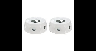 Svenska Living Rechaud - 2x - warmhoudplaat - porselein - wit - 16 x D14 cm