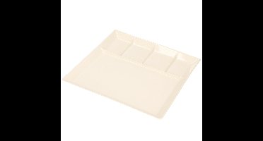 Svenska Living Vakjesbord - 5-vaks - wit - bord met vakjes - fonduebord - gourmetbord - 24 cm