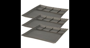 Svenska Living Vakjesbord - 8x stuks - 5-vaks - zwart - bord met vakjes - fonduebord - gourmetbord -