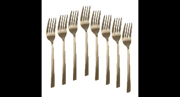 Taart/gebak vorkjes - 16x stuks - goud - RVS - 15 cm - verjaardag/feest vorkjes