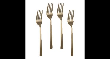 Taart/gebak vorkjes - 20x stuks - goud - RVS - 15 cm - verjaardag/feest vorkjes