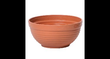 Tafel plantenpot/bloempot - kunststof D30 x H12 cm - terracotta - binnen/buiten