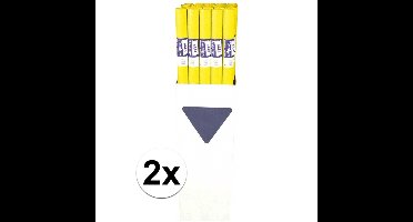 Tafellaken/tafelkleed rol papier - 2x - 800 x 120 cm - geel - Lange tafels - Damast papier