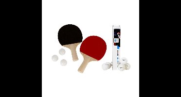 Tafeltennis setje - 2x bats en 9x ballen - hout/kunststof - 23 x 15 cm - pingpong