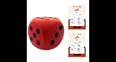 T&F Creations Kerstspel set - dobbelspel - incl foam dobbelsteen - rood