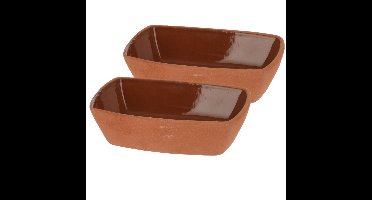 Tapasschaaltje/serveerschaaltje - 2st - Terracotta - 170ml 13x9x3,5cm