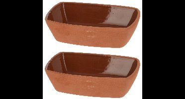 Tapasschaaltje/serveerschaaltje - 4st - Terracotta - 170ml 13x9x3,5cm