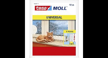 Tesa Tochtstrip universeel - 2x - zelfklevend - wit - 10 mtr x 9 mm - Tochtstroken
