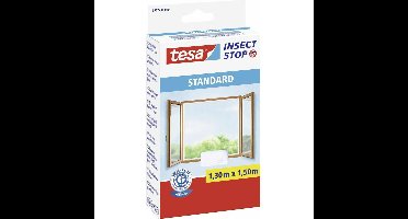 Tesa Vliegen/insecten opzet raam hor - wit - 1,5 x 1,3 m - hordoeken met klittenband