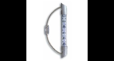 TFA Raam Thermometer - analoog - metaal/kunststof - zilver - 24 x 10 cm - buiten